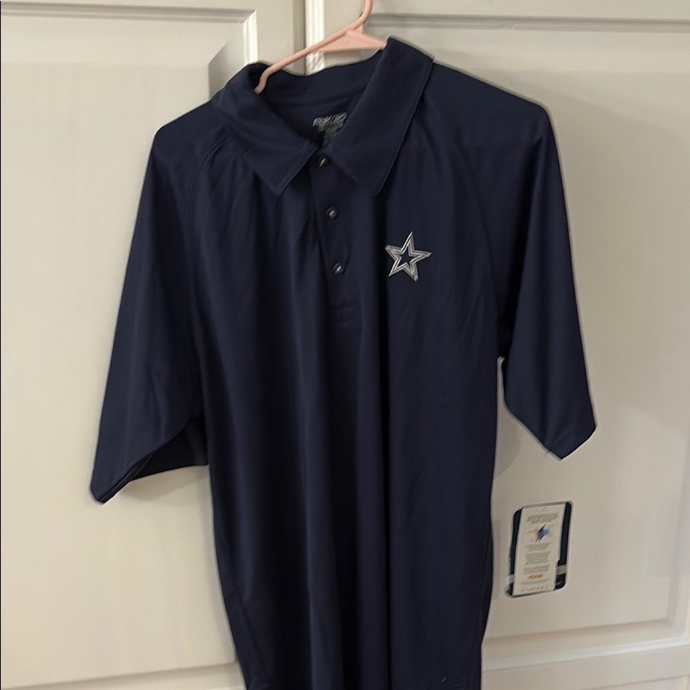 Dallas Cowboys Reebok Blue Polo Coaches New with Tags Shirt Athletic Performance